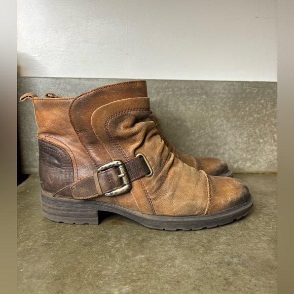 Earth Jericho Almond Brown Leather Boots Womens Size 10B Y2K Super Cool - Picture 3 of 13